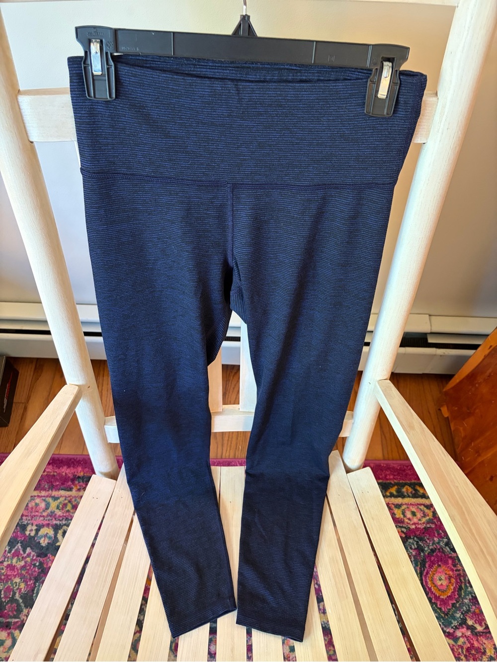 Old Navy Active Heather Stripe Leggings - Navy & Black